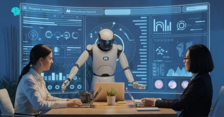 Business AI project management automation dashboard for modern companies